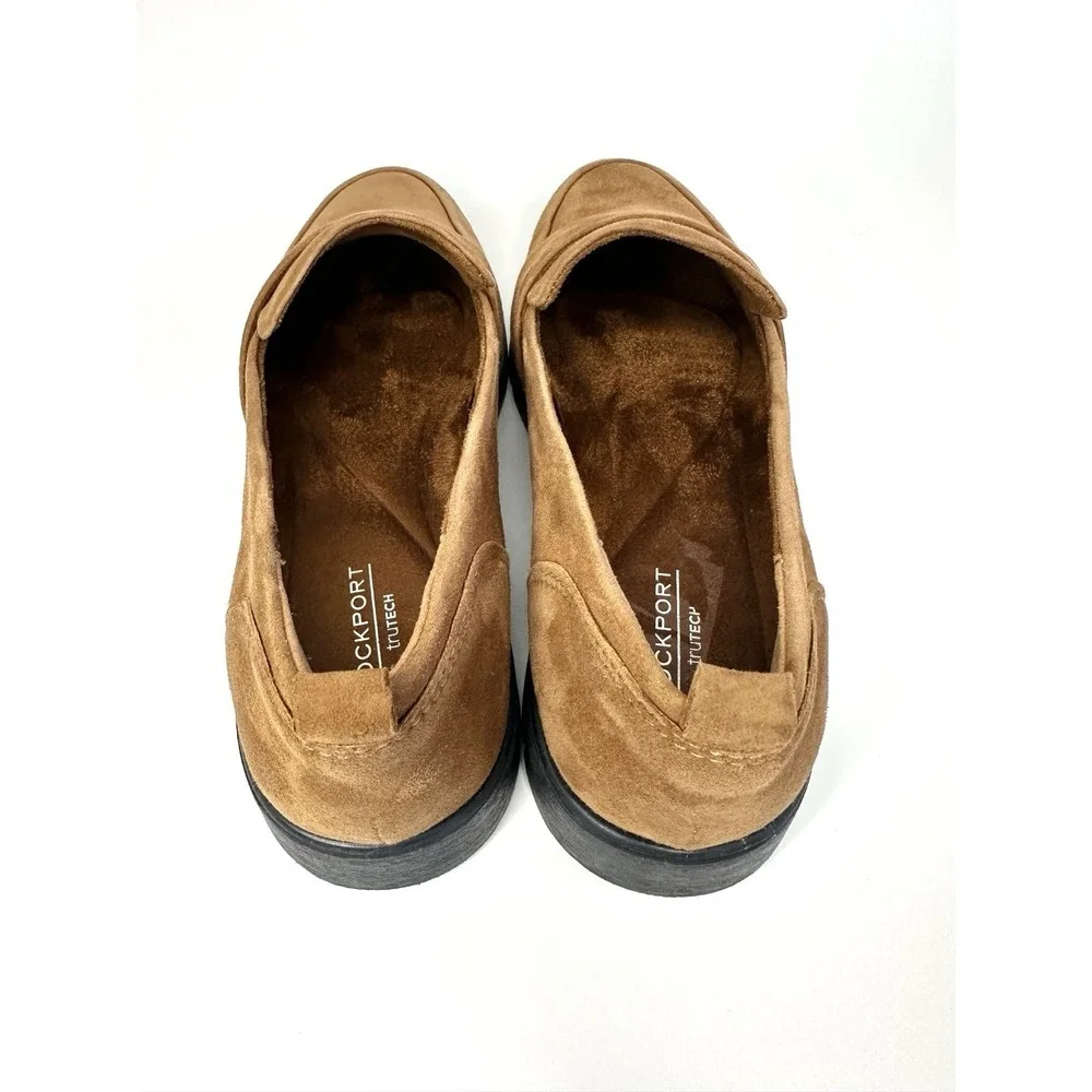 Rockport truTECH Women's Loafers Size 8.5 M Tan Brown Suede Slip On Comfort Shoe